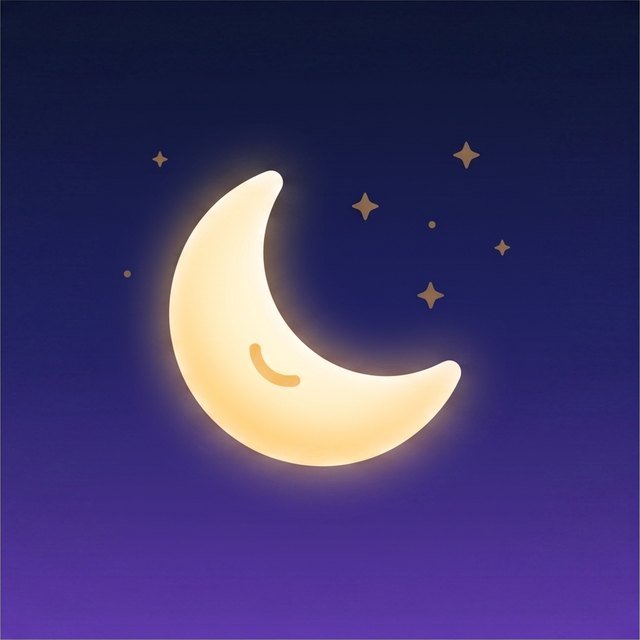Une lune endormie dans un ciel étoilé